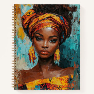 Ausdrucksstarkes afrikanisch Inspiriert Portrait Notizblock