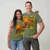 Ausdrucksstarkes, lebendiges Farbmuster T-Shirt (Unisex)