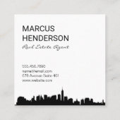 Ausdrucksstarkes Pinsel und Stadtbild Quadratische Visitenkarte (Rückseite)