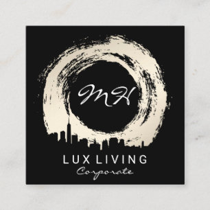 Ausdrucksstarkes Pinsel und Stadtbild Quadratische Visitenkarte