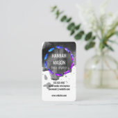 Ausdrucksstarkes Schwarz-Bürste/Feather-Verzierung Visitenkarte (Stehend Vorderseite)