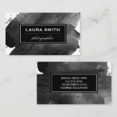 ausdrucksstarkes Schwarz-weiß Visitenkarte (Vorne/Hinten)