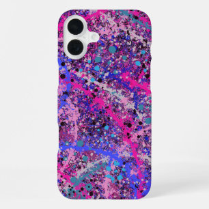 Ausdrucksstarkes Splatter-Art iPhone 16 Plus Hülle