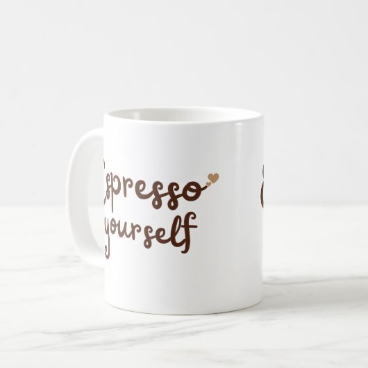 Ausdruckst sich selbst niedliche Typografie Kaffeetasse (Vorderseite Links)