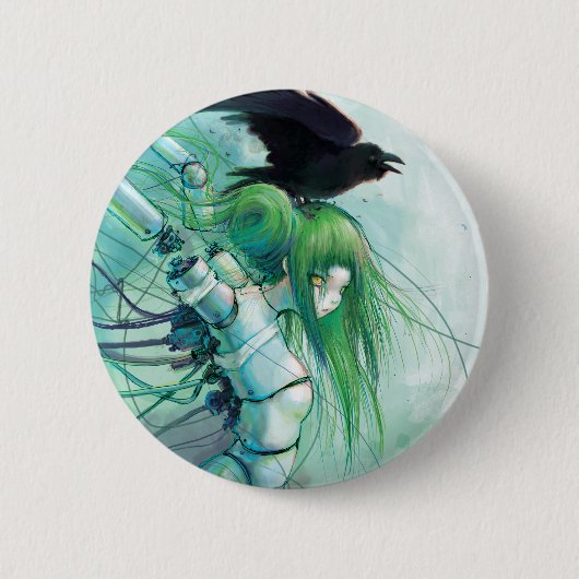 Auseinandergebauter Riss-Knopf Button (Vorderseite)