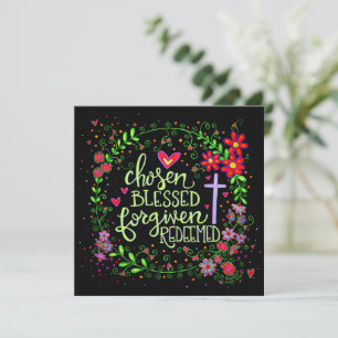 Auserwählte Erlöste Hübsche Religiöse Ostern Flora Mitteilungskarte