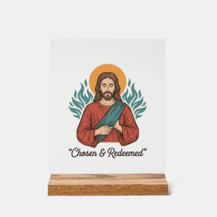 Auserwähltes und Erlöstes Christliches Vintage-Jes Acrylschild