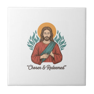 Auserwähltes und Erlöstes Christliches Vintage-Jes Fliese