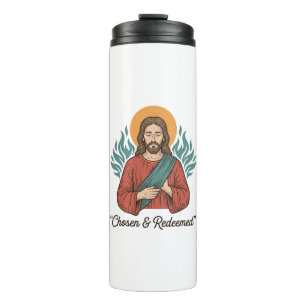 Auserwähltes und Erlöstes Christliches Vintage-Jes Thermosbecher