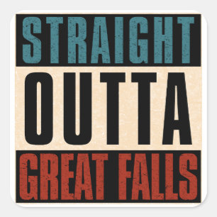 Ausfahrt Great Falls Montana MT Quadratischer Aufkleber