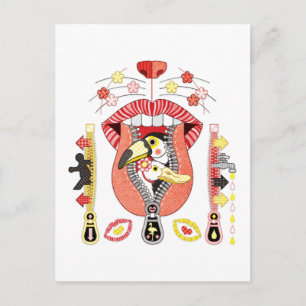 Ausfahrt Mouth Zipper und Eingang Postkarte