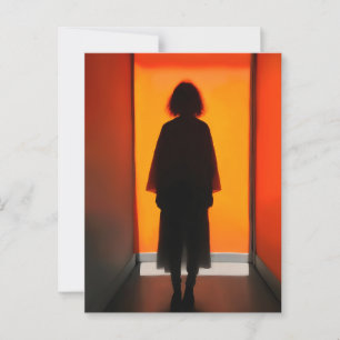Ausfahrt Orange - Frische Silhouette Kunst, Kultur Postkarte