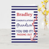 Ausfahrt von Grandson British Navy Anchor Glückwun Karte (Gelbe Blume)