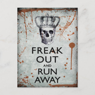Ausflippen und Weglaufen Halloween-Postkarte Postkarte