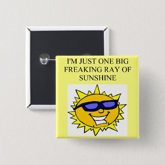 ausflippender Sonnenstrahl Button (Vorne & Hinten)