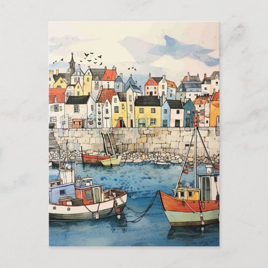 Ausflug am Meer Postkarte (Vorderseite)