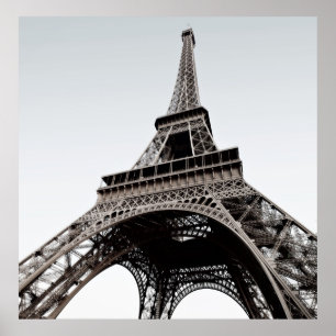 Ausflug Eiffel schwarzes u. weißes Plakat