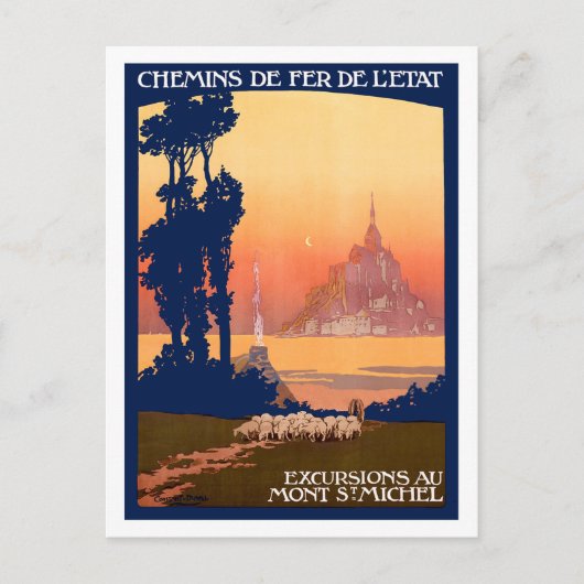 Ausflüge nach St. Michel, Frankreich, Jahrgang Rei Postkarte (Vorderseite)