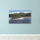 Ausflugsboot am See Leinwanddruck (Insitu (Holzboden))