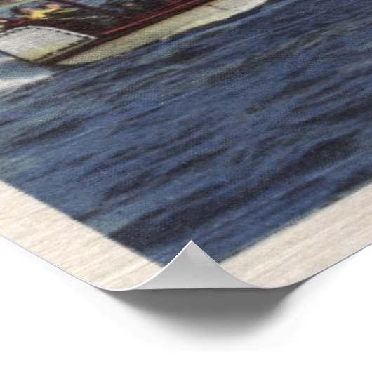 Ausflugsboot am See Poster (Ecke)