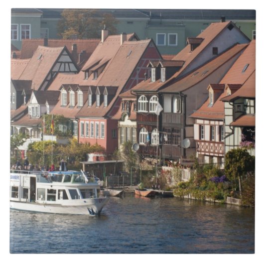 Ausflugsboot in Little Venice und am Fluss Regnitz Fliese (Vorderseite)
