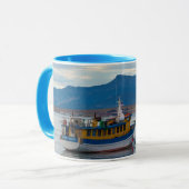 Ausflugsboote auf der Bucht von Seno Ultima Espera Tasse (Vorderseite Links)