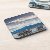 Ausflugsboote auf der Bucht von Seno Ultima Espera Untersetzer (Linke Seite)