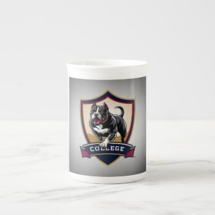Ausführen des PitBull-Uni-Logos Porzellantasse