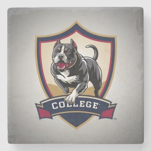 Ausführen des PitBull-Uni-Logos Steinuntersetzer (Vorderseite)