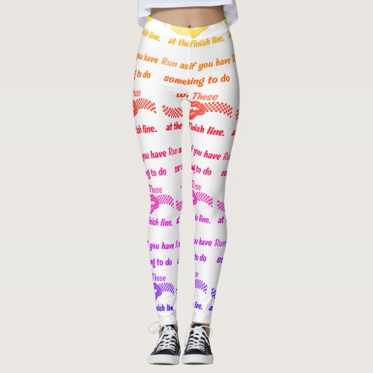 Ausführen eines spielerischen Motivierend Typograf Leggings (Vorderseite)