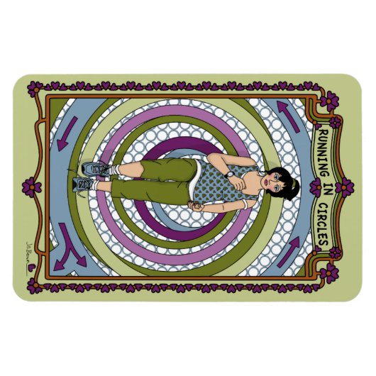 Ausführen in Circles_A_4x6-Kühlschrank Magnet (Horizontal)