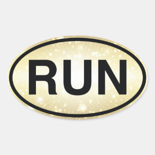 AUSFÜHREN OVALER AUFKLEBER