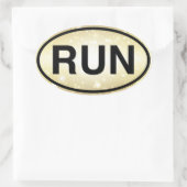 AUSFÜHREN OVALER AUFKLEBER (Tasche)