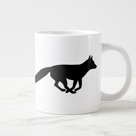 Ausführen von Fox-Silhouetten Jumbo-Tasse (Rechts)