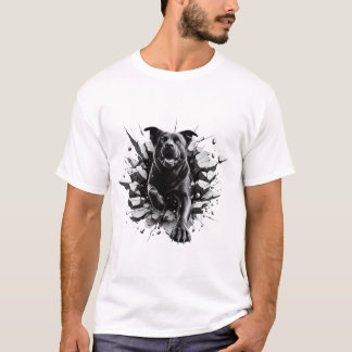 Ausführen von Hund 3D realistisches Design Luxus-T T-Shirt