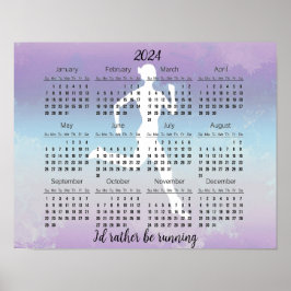 Ausführen von Joggen Design 2024 Calendar Poster