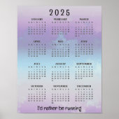 Ausführen von Joggen Design 2025 Calendar Poster (Vorne)