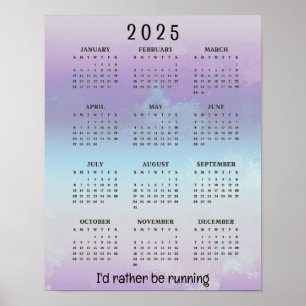 Ausführen von Joggen Design 2025 Calendar Poster