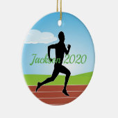 Ausführen von Joggen-Design-Ornamenten Keramik Ornament (Rechts)