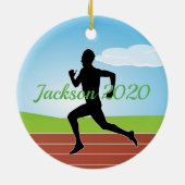 Ausführen von Joggen-Design-Ornamenten Keramik Ornament (Hinten)