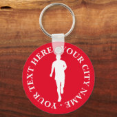 Ausführen von man-Silhouette-Schlüsselanhänger mit Schlüsselanhänger (Vorderseite)