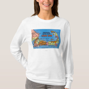 Ausführliche Auto-Karte von Cape Cod T-Shirt