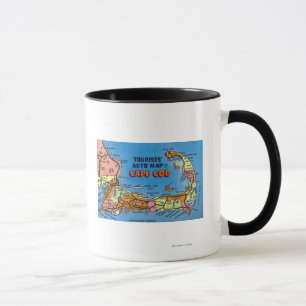 Ausführliche Auto-Karte von Cape Cod Tasse