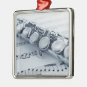 Ausführliche Flöte Silbernes Ornament (Links)