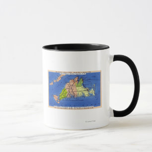 Ausführliche Karte der Insel Tasse