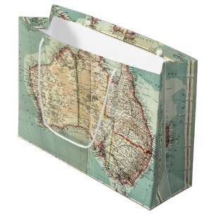 Ausführliche Karte des antiken Vintagen Große Geschenktüte