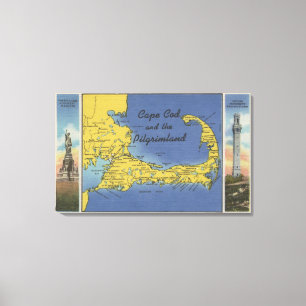 Ausführliche Karte des Pilgrimland Leinwanddruck