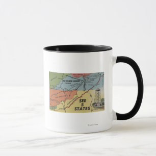 Ausführliche Karte von 5 Staaten - großer Tasse