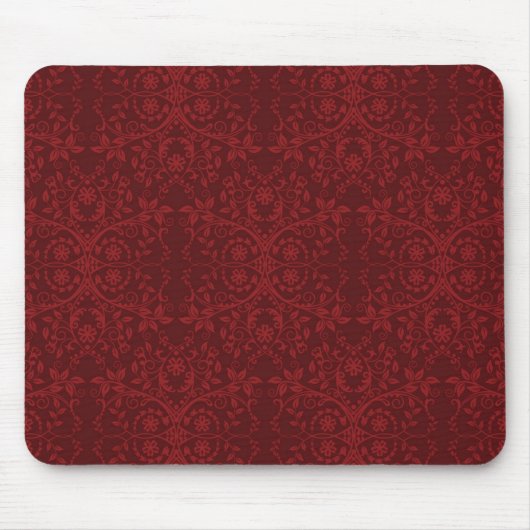 Ausführliche rote Blumentapete Mousepad (Vorne)