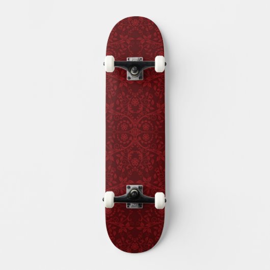 Ausführliche rote Blumentapete Skateboard (Vorderseite)
